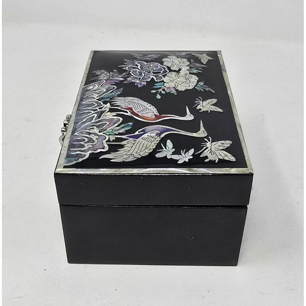 February Mountain Mother of Pearl Inlay jewelry box Korea wood trinket case